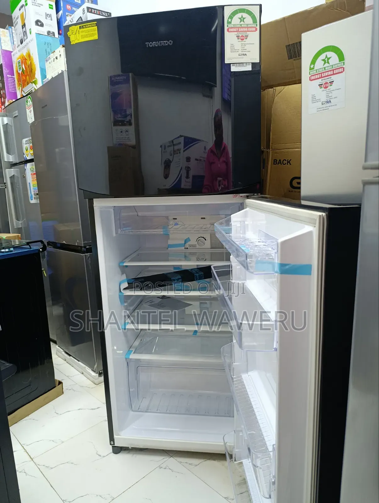 Black Double Door Fridge