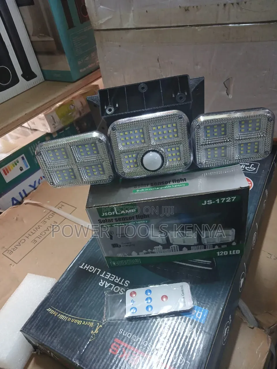 3 -Head Solar Street Light With Remote Control & Motion Sensor