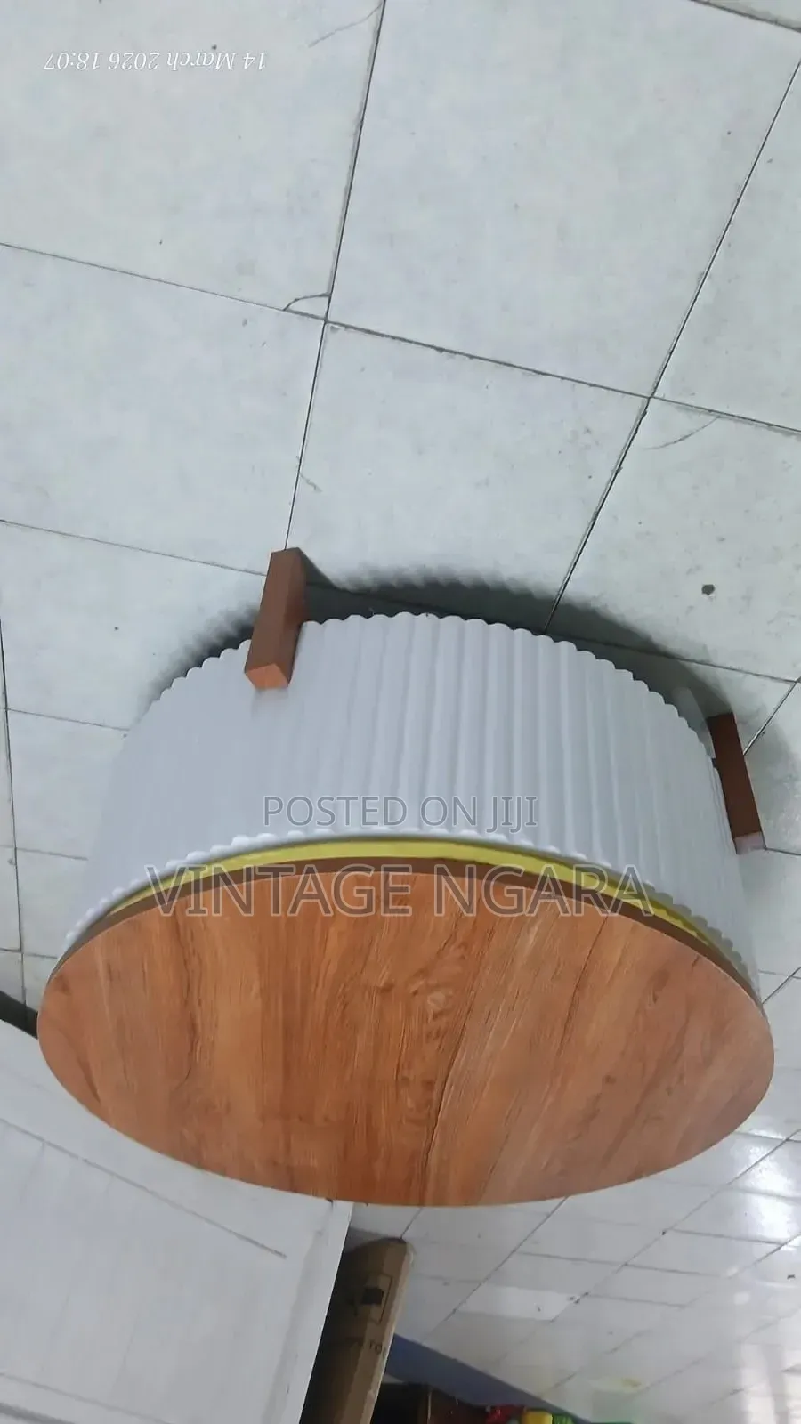 Sleek Round Wooden White Coffee Table