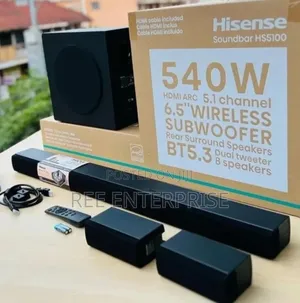 *Hisense HS5100 540w
Wireless SoundbarDolby Audio and DTS
