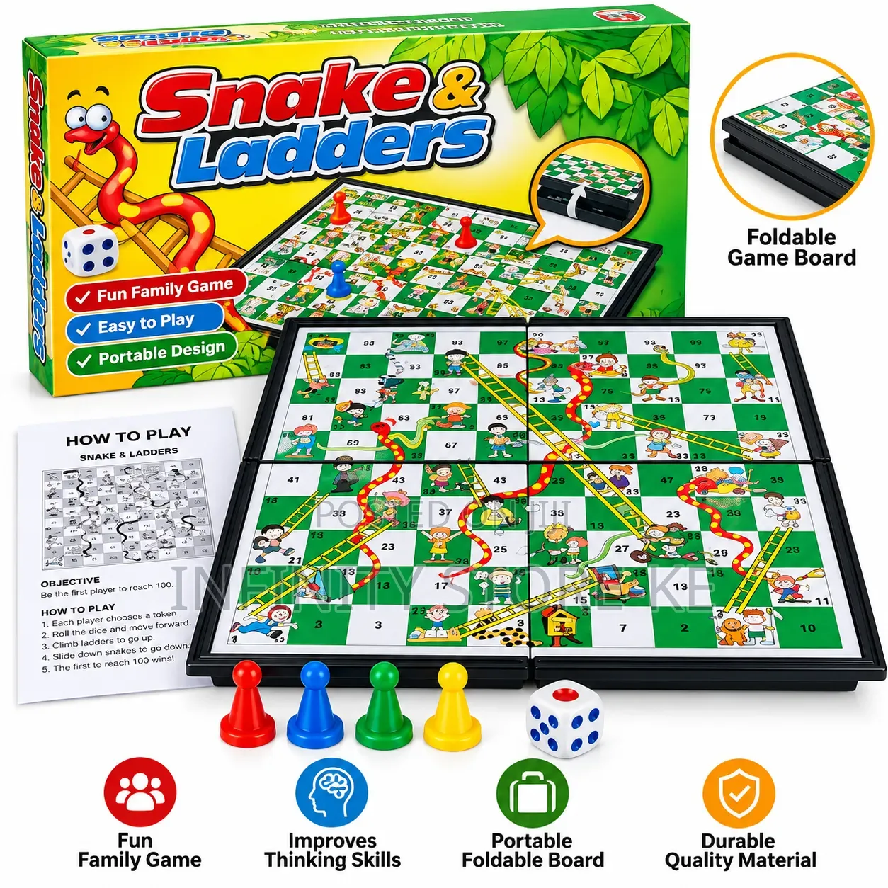 Folding Exciting Snakes and Ladders Game