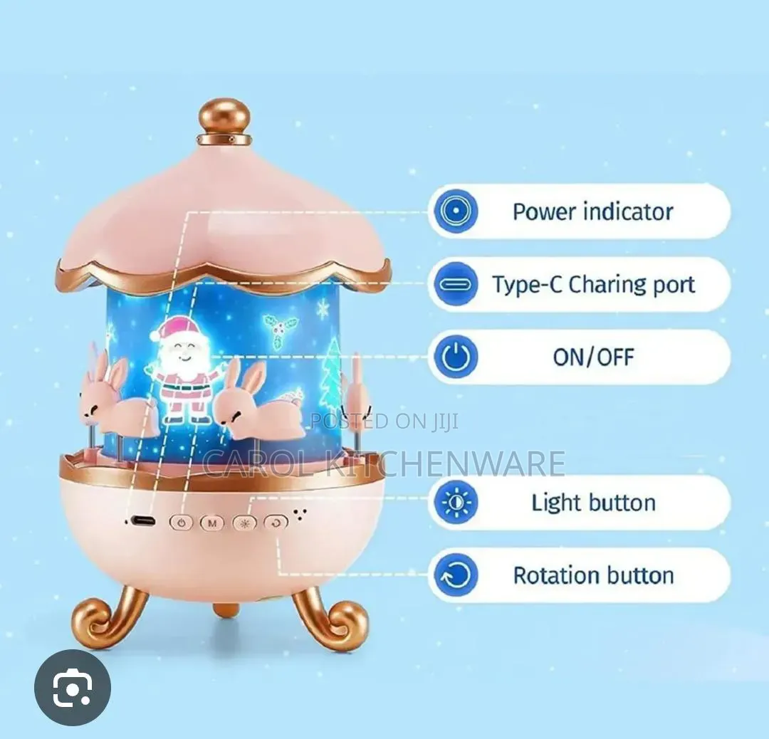 6 Theme Bunny's Carousel Night Light Projector