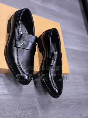 Men's Plain-Toe Leather Dress Oxfords With Stacked Heel and Closed Lac