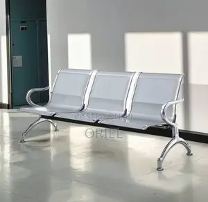 Office 3-Seater Bench : Steel Frame Waiting Bench