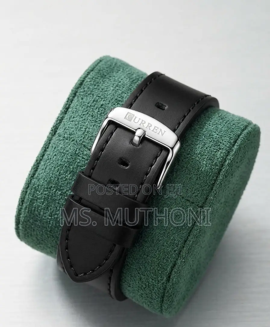 Genuine Blue/ Black Leather Strap Curren Gents