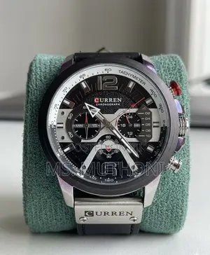 Genuine Blue/ Black Leather Strap Curren Gents