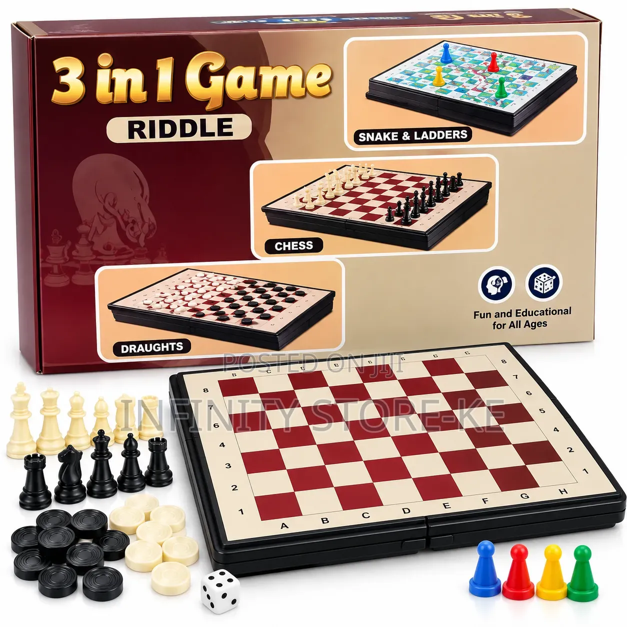 Multi Game Board Set for Indoor Entertainment and Family Fun