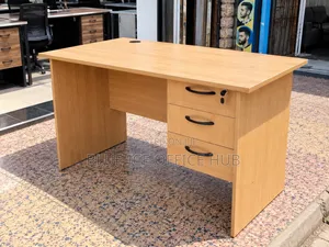Modern Wooden Office Desk With 3 Drawers Lockable Storage