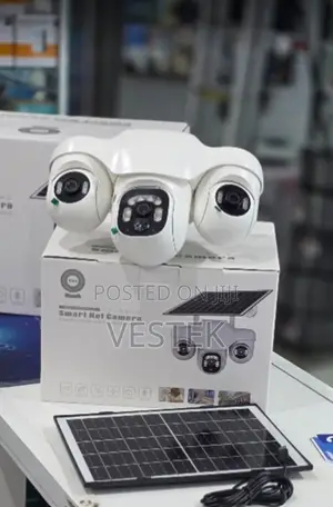 Solar Powered V380 4G Triple Lens Solar Camera With 3 Rotating Cameras