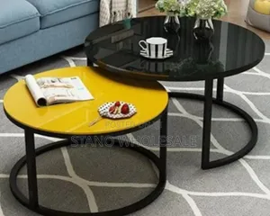 Executive Black and Yellow Nesting Table