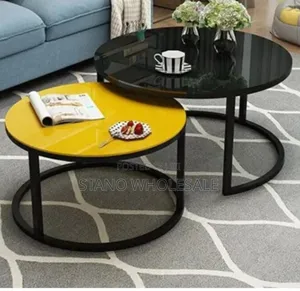 Executive Black and Yellow Nesting Table