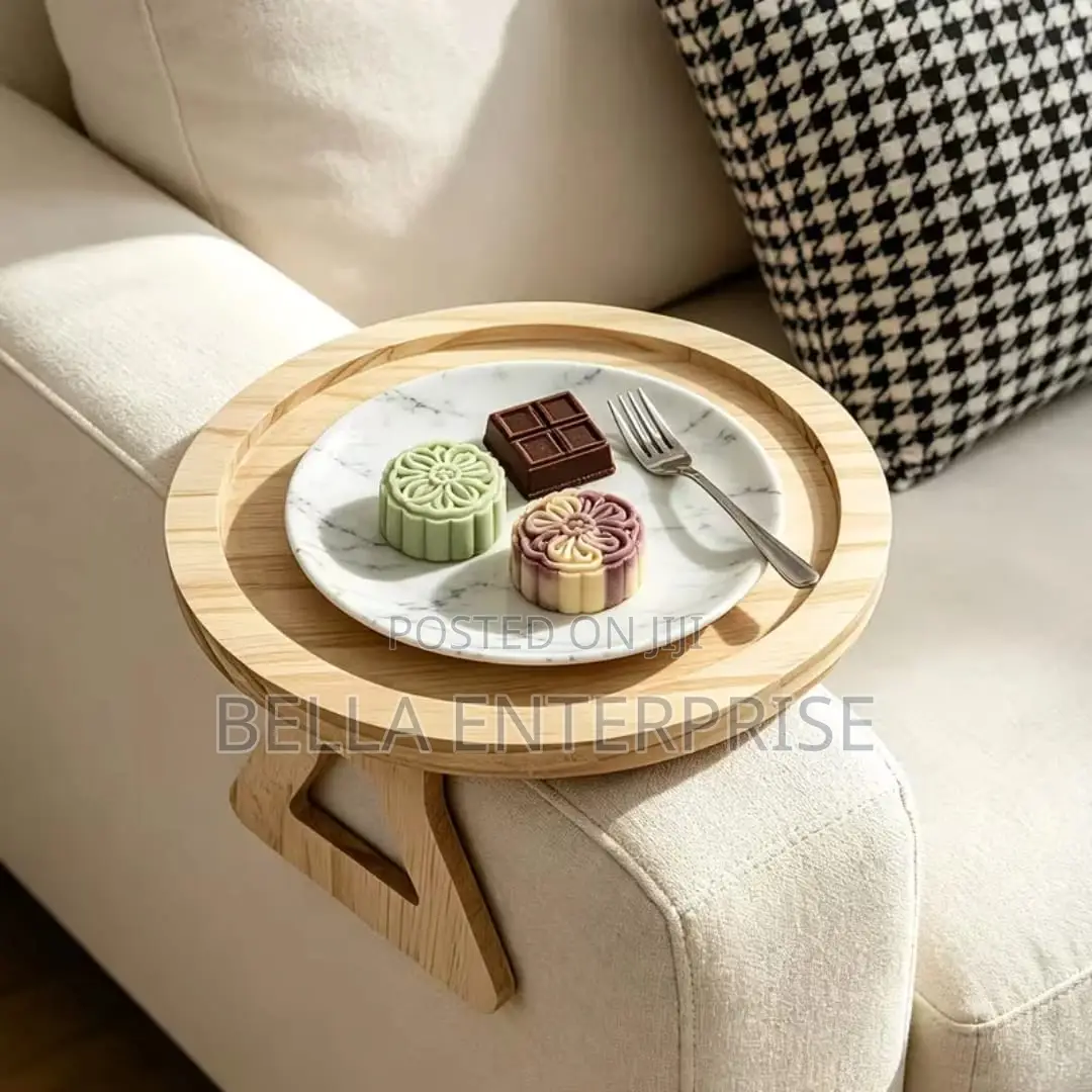 New Stock!! Foldable Bamboo Wood Arm Rest Tray Diameter: 29cm