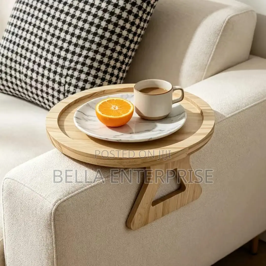 New Stock!! Foldable Bamboo Wood Arm Rest Tray Diameter: 29cm