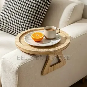 New Stock!! Foldable Bamboo Wood Arm Rest Tray Diameter: 29cm