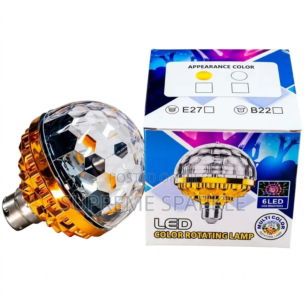 LED Color Rotating Lamp E27 B22 Party Disco Bulb