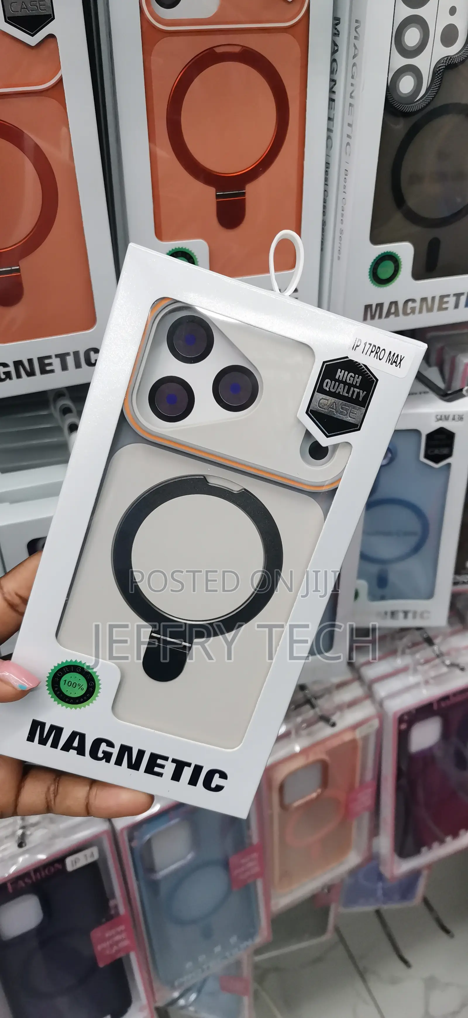 Magnetic Case for the iPhone 17 Pro Max a Built-in Folding Ring Stand