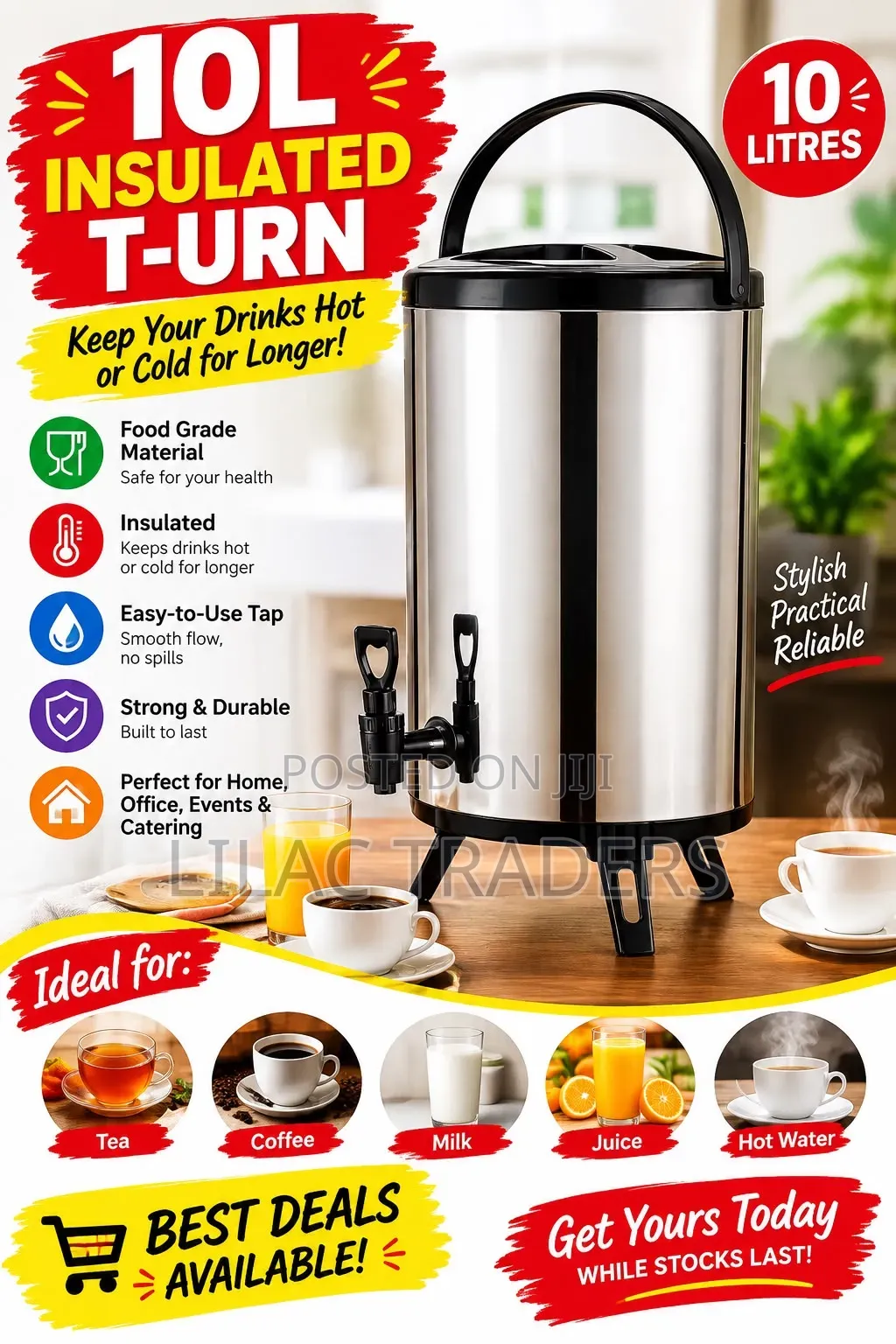 Insulated Tea -Urn(10ltrs) Je