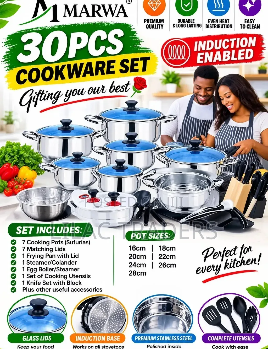 Marwa 30pcs INDUCTION ENABLED
