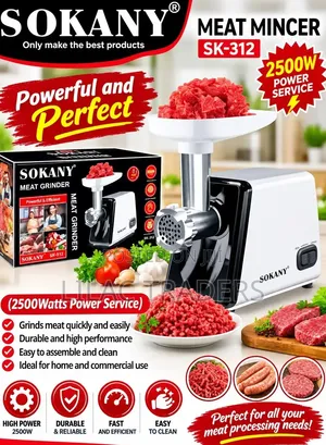Sokany Meat Mincer 2500Watts. (Model: SK-312)*Je