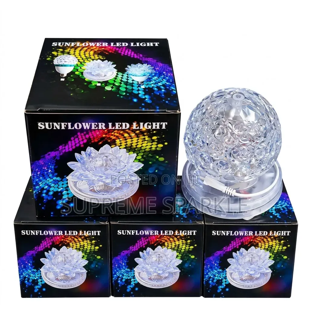 Sunflower LED Light Rotating Disco Party Crystal Dome Stage Lamp