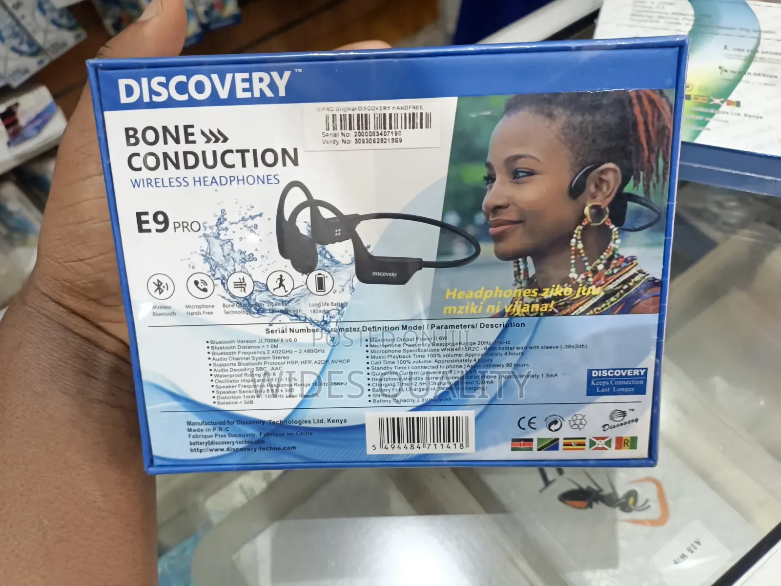 Discovery Bone Conduction Wireless Headphones (Model E9 Pro).