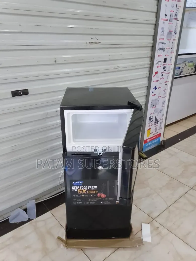 Ecomax Fridge Double Door Refrigerator 108ltrs (Black)