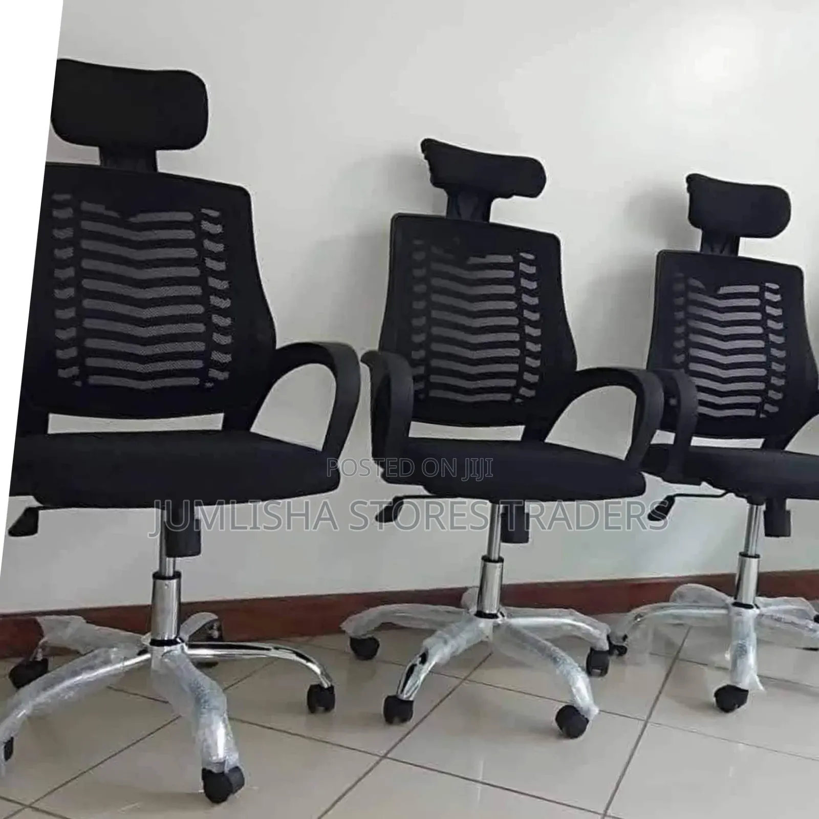 Executive Office Chair With Headrest -Black