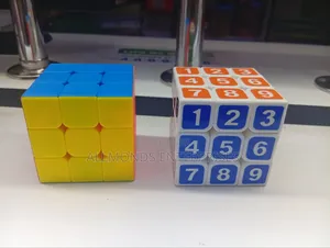 Square Shaped Rubik's/Magic Cube- Coloured and Numbered