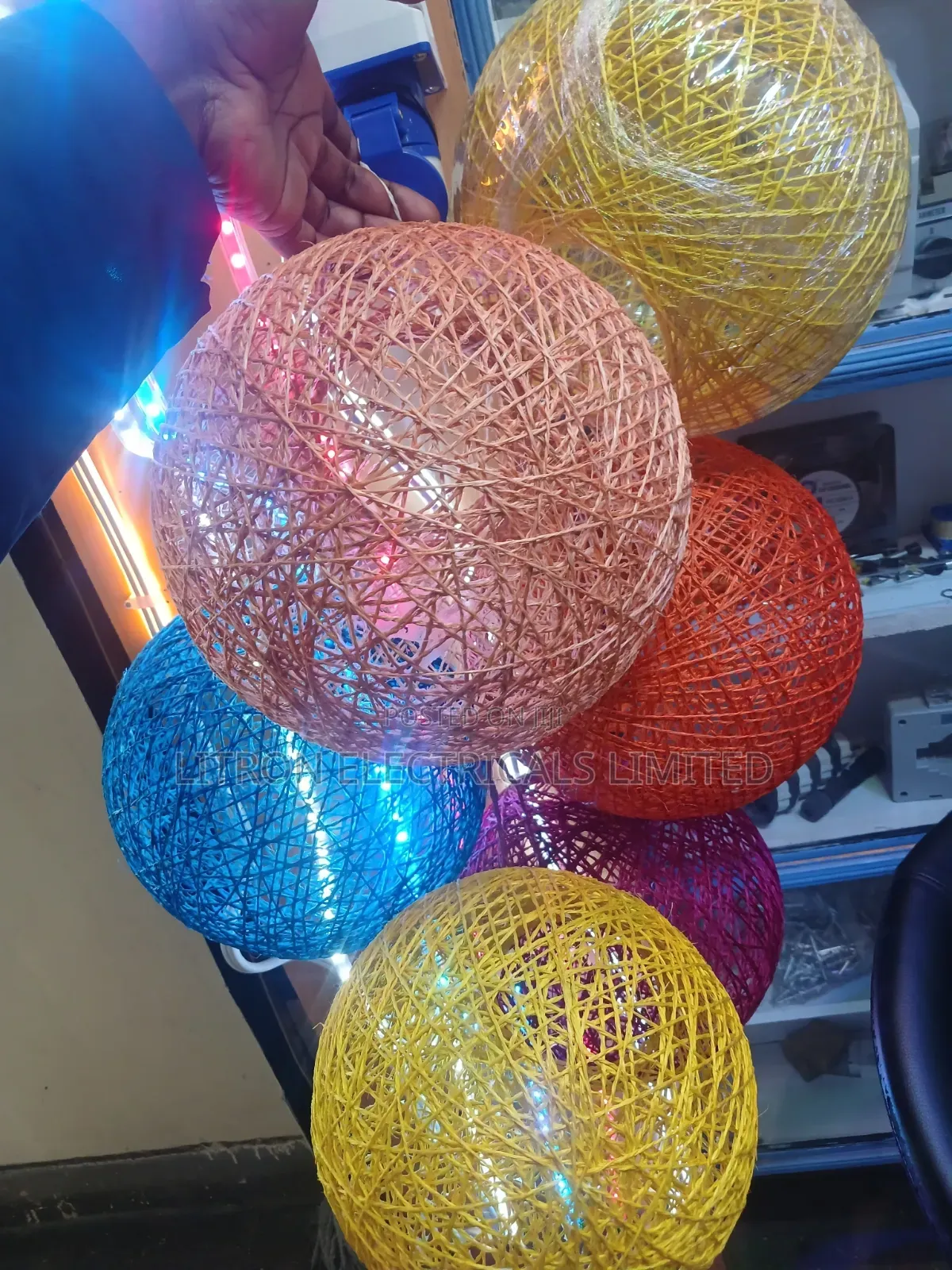 Coloured Sisal Lampshade