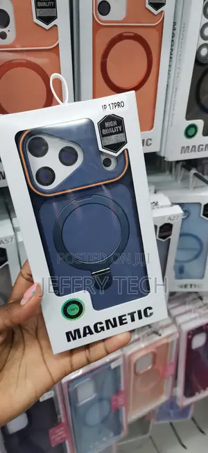 iPhone 17 Pro 2-in-1 Armor Magnetic Case With in Blue With Orange