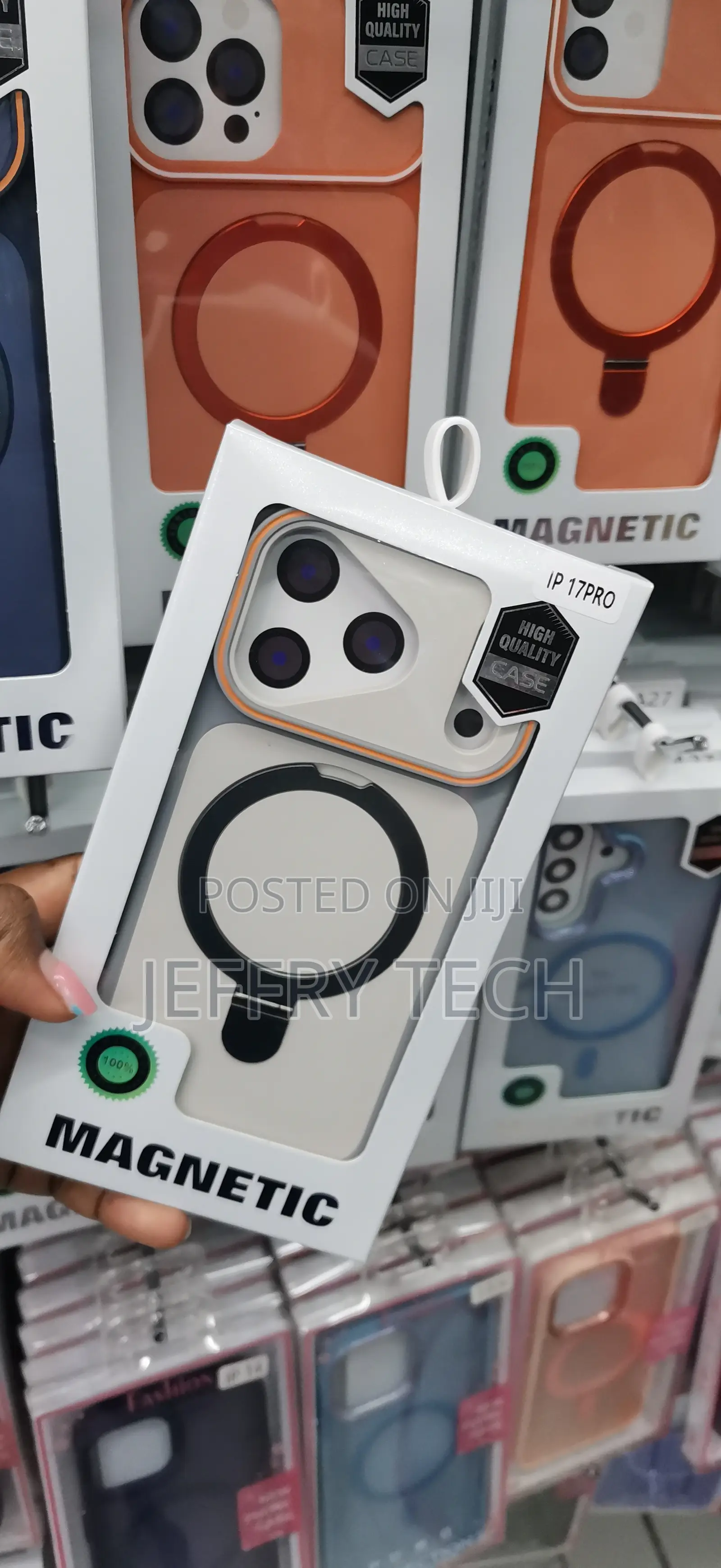 Magnetic Matte Phone Case With a Ring and Camera for the iPhone 17 Pro