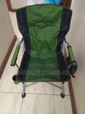 Collapsible Camping Seat With Padded Armrests and Steel Frame