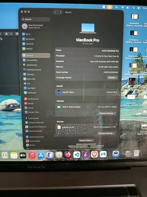 Laptop Apple MacBook Pro 16GB Intel Core i9 SSD 1T