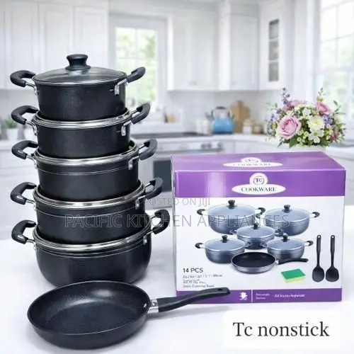 TC 14Pcs Heavy Non-Stick Cooking Pot Sufuria Set
