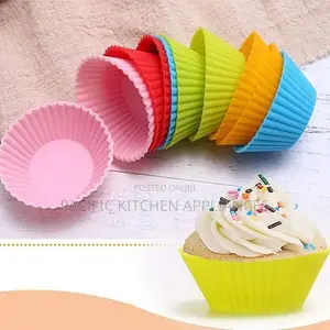 12 PCS Reusable Silicone Cupcake Liners - Non-Stick