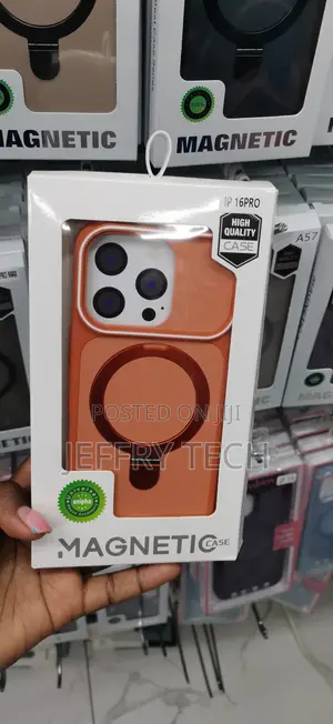 Orange Unipha Magnetic Case With a Built-in Ring IP 16PRO
