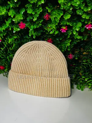 Beige Premium Ribbed Wool-Look Beanie Hat – Soft Casual Winter Cap