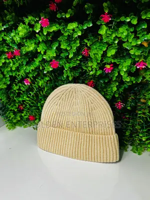 Beige Premium Ribbed Wool-Look Beanie Hat – Soft Casual Winter Cap