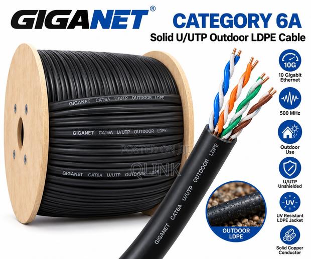 Giganet Category 6A Solid U/Utp Outdoor LDPE Cable