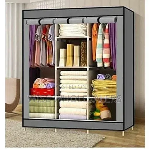 High Quality 3 Columns Metallic Portable Wardrobe