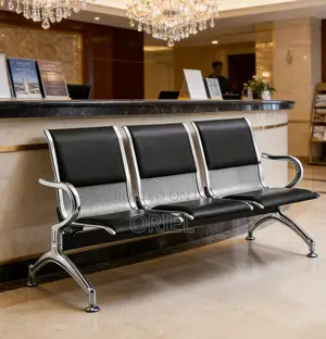 3-Seat Padded Office Reception Waiting Bench – Visitor Seating
