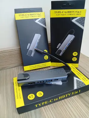Type-C to HDTV 5-in-1 Multiport Adapter Hub.