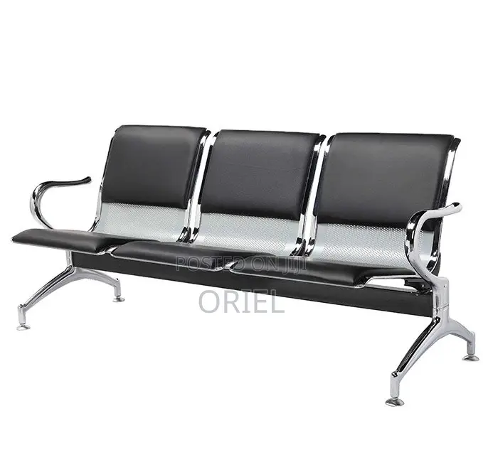 3-Seat Padded Office Reception Waiting Bench – Visitor Seating