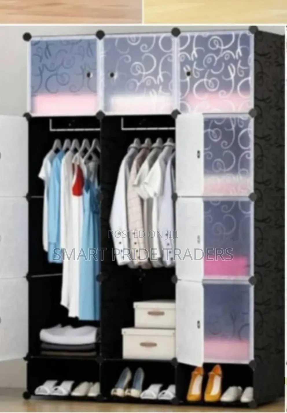 3-Column Plastic Wardrobe
