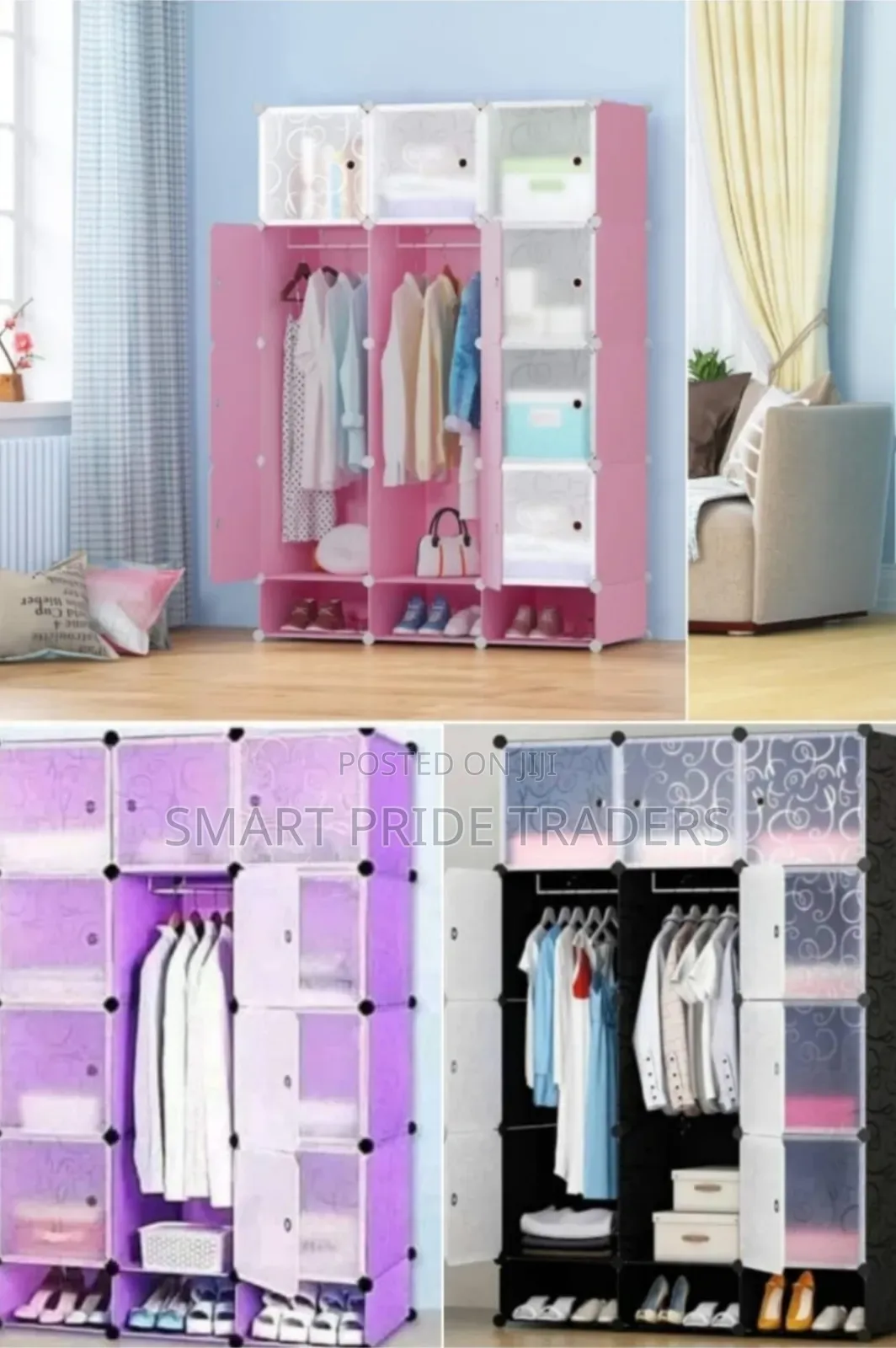 3-Column Plastic Wardrobe