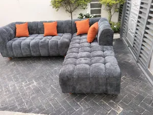 Gray L Shape Bubble Sofa
