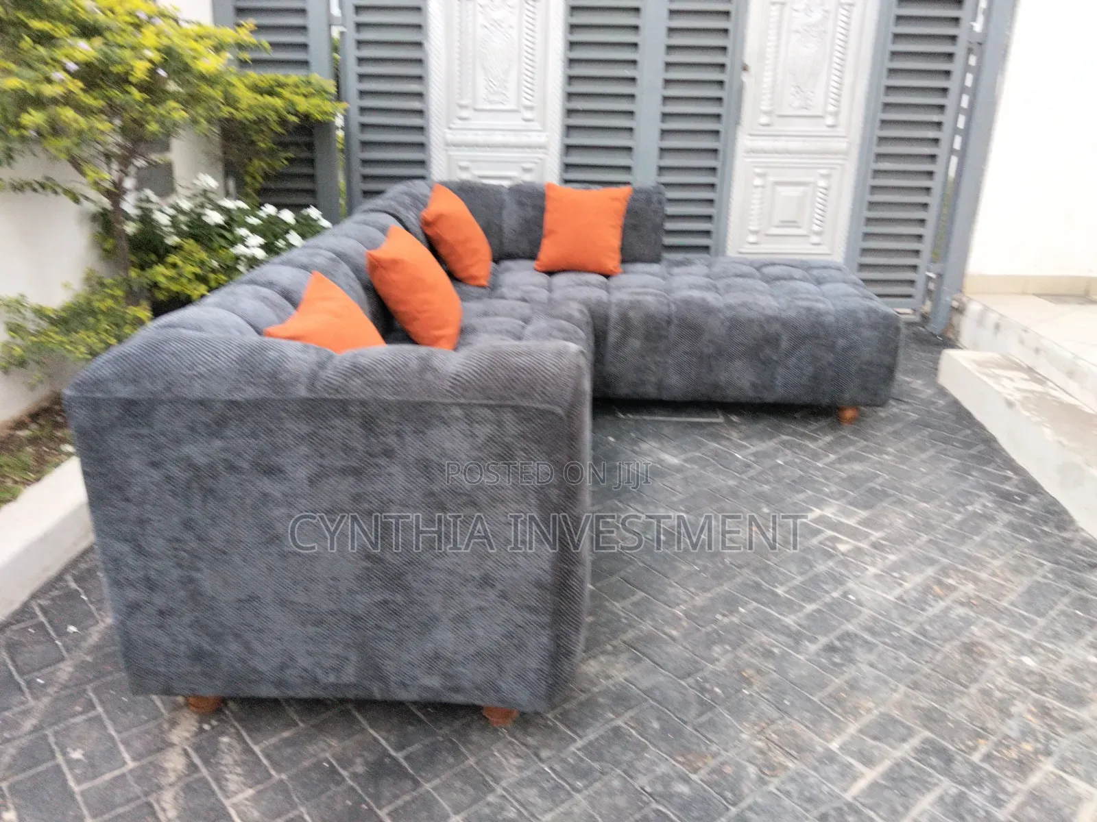 Gray L Shape Bubble Sofa