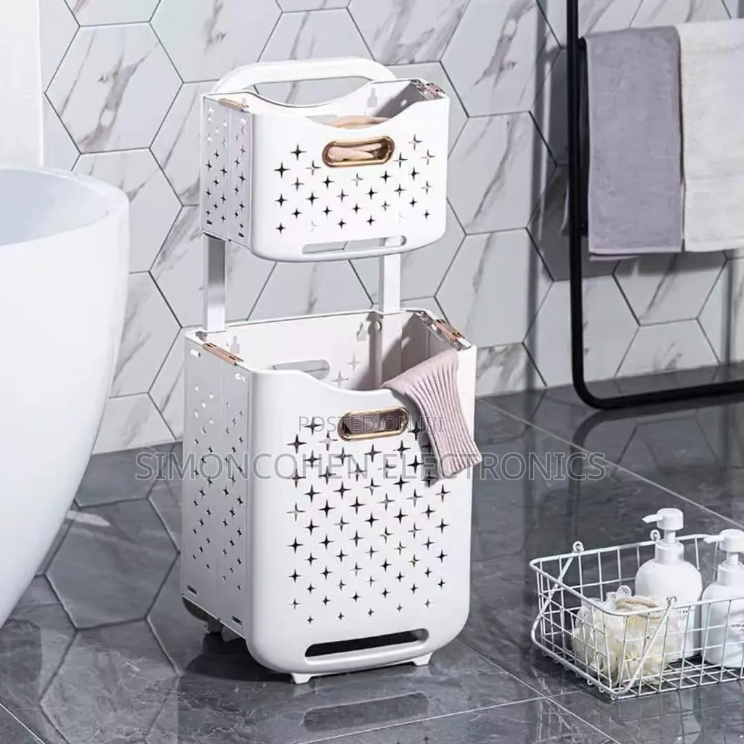 2-Tier Laundry Hamper With Wheels