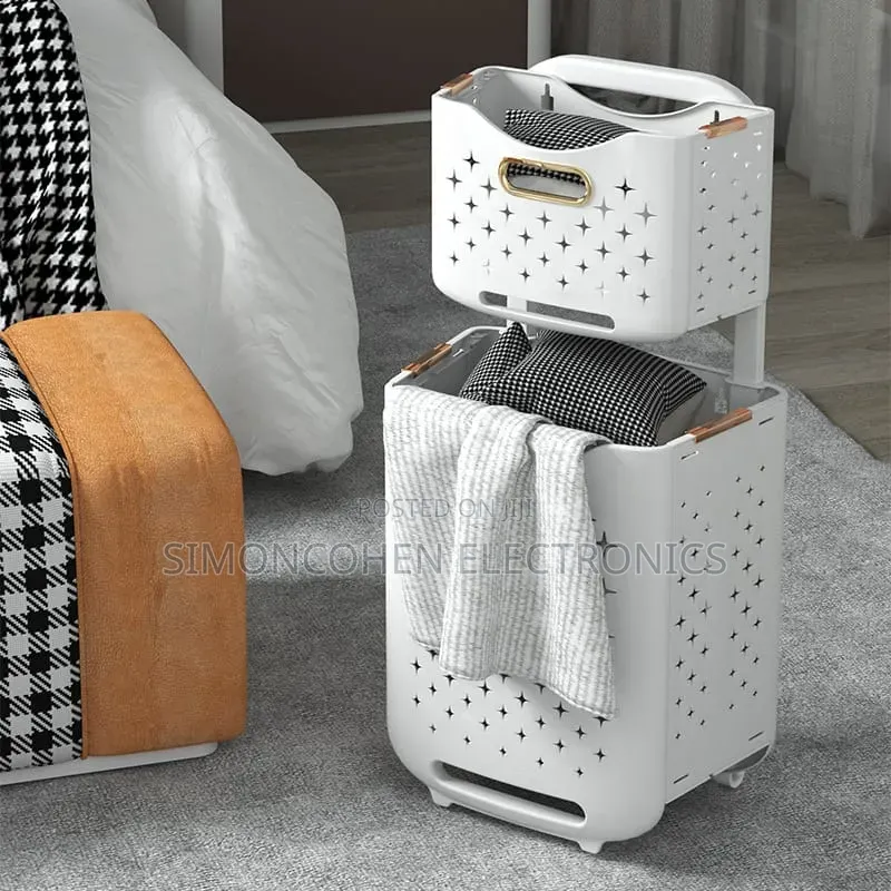 2-Tier Laundry Hamper With Wheels