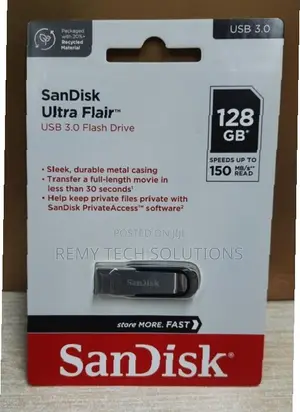 SanDisk Ultra Flair 128gb 3.0 USB Flash Disk -SDCZ73-128G-G46